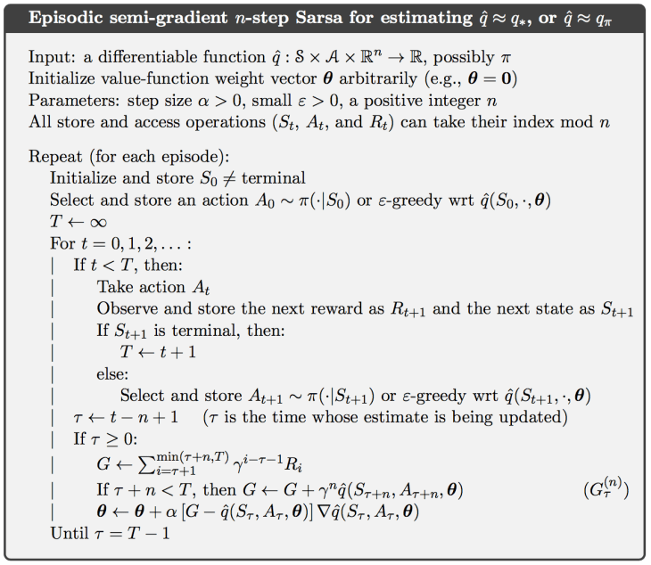 rl-episodic-semi-gradient-n-step-sarsa-for-estimatimation-algorithm